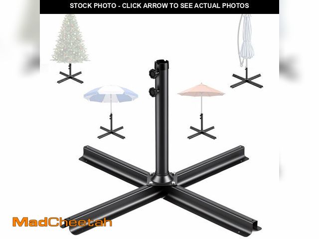 Lot 74-14328035 - (MISSING POLE) Gisafai Heavy Duty Patio Umbrella Base Stand Cross Brace Kit, 39.4" x 39.4" x 22"H Ou...