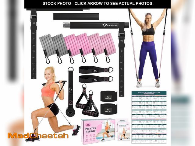 Lot 74-12715988 - Pilates Bar Kit with Resistance Bands, Multifunctional Yoga Pilates Bar with Heavy-Duty Metal Adjust...