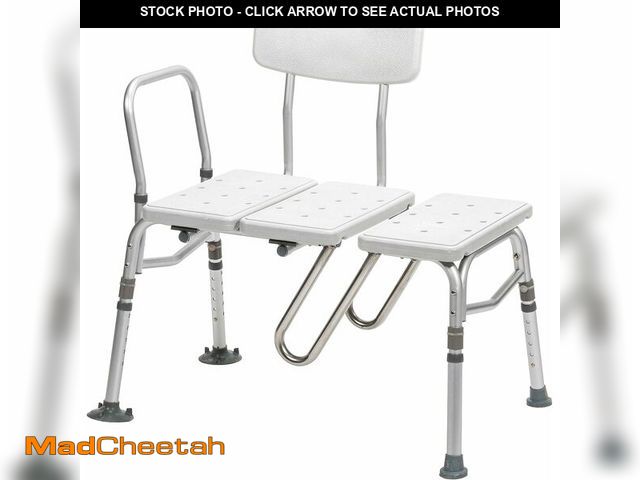 Lot 74-13382268 - Drive Medical Splash Defense Tub Transfer Bench for Bathtub - U-Shaped Shower Curtain Guard - Adjust...