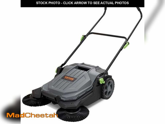 Lot 74-14243129 - VEVOR Walk-Behind Hand Push Floor Sweeper 25.6 in. Sweeping Width with 5-Gal. Waste Container Air Pu...