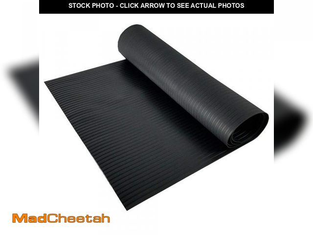 Lot 74-12161132 - RESILIA Black Plastic Floor Runner - Embossed Wide Rib Waterproof Vinyl, Heavy Duty Protector Mat fo...