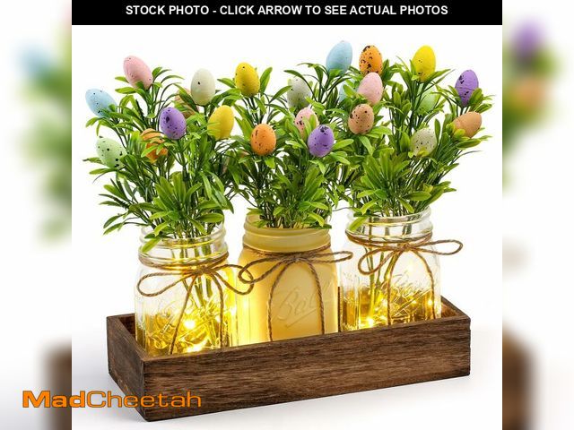 Lot 74-13624142 - DUOER Easter Centerpiece Table Decorations for Table Runner Farmhouse Coffee Table Decor with Wood T...