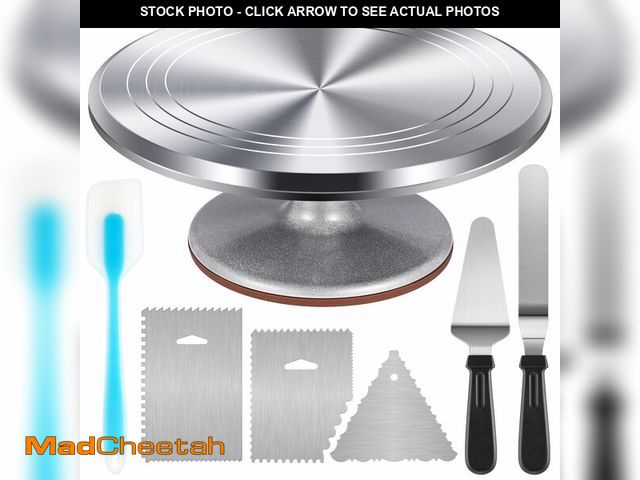 Lot 74-13544935 - Kootek Aluminium Cake Turntable Set, Baking Tools with Revolving 12" Cake Stand for Decorating, 12.7...