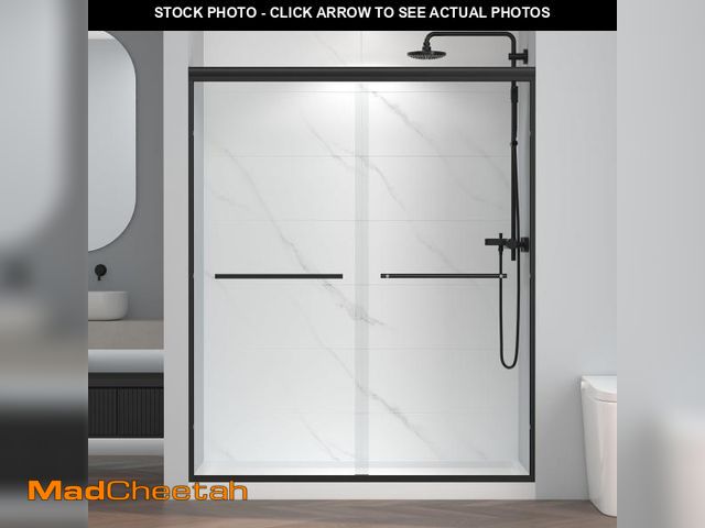 Lot 74-12541644 - ENSO SENKA 56-60" W x 72" H Semi-Frameless Bypass Sliding Shower Door, Easy-to-Clean Treated Clear T...