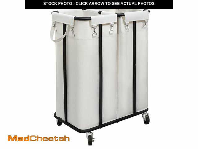 Lot 74-13956097 - WOWLIVE Double Laundry Hamper with Wheels 170L Rolling Laundry Basket Organizer Laundry Cart with St...
