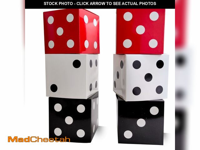 Lot 74-12700506 - Eylola 6Pcs Dice Favor Boxes 12 x 12 x 12 Inch Casino Theme Party Decorations Dice Boxes Bulk for ce...