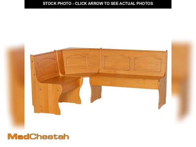 Lot 74-12155539 - Linon Chelsea Kitchen-Nook Corner Unit, Natural - UNUSED