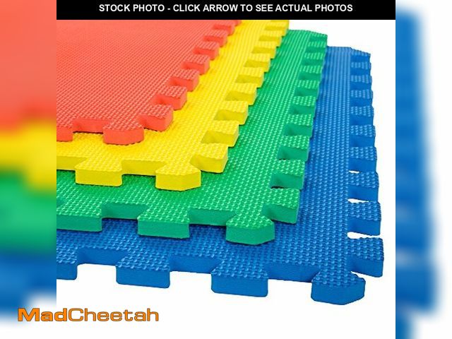 Lot 74-12665020 - EVA Foam Mat Tiles 4-Pack - 16 SQ FT Interlocking Padding for Playroom or Gym Flooring - Workout Mat...