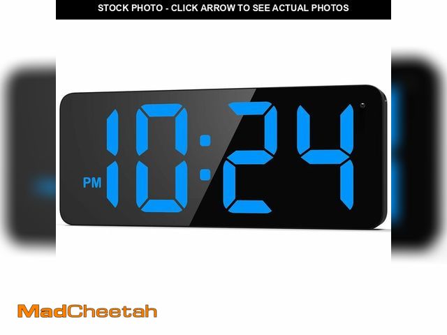 Lot 74-12702807 - LED Digital Wall Clock with Large Display, Big Digits, Auto-Brightness, 12/24Hr Format, Modern Elect...