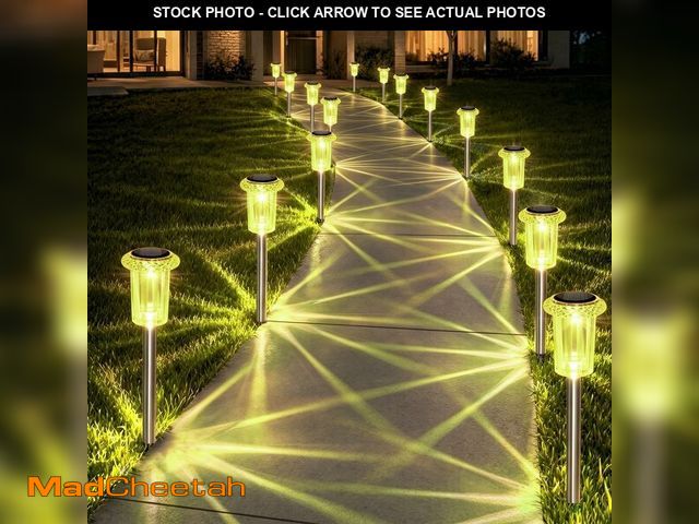 Lot 74-14425953 - Eyrosa Solar Outdoor Lights Starburst Pattern, 10 Pack High-Visibility Lemon Yellow Housing, Waterpr...
