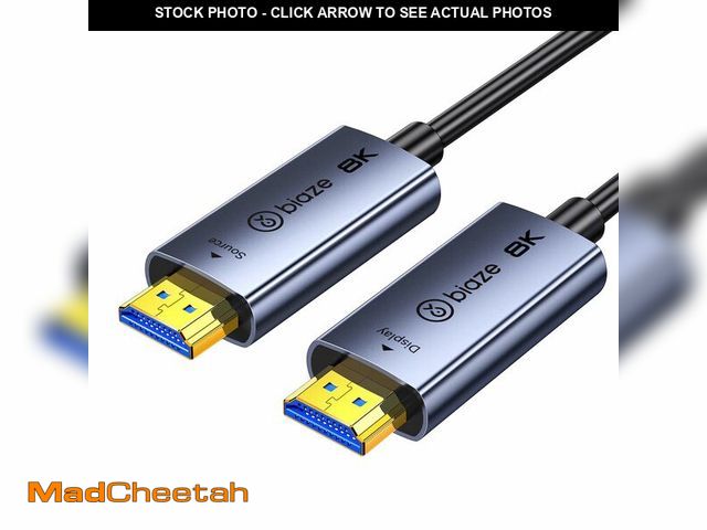 Lot 74-14295073 - biaze 8K HDMI Fiber Optic Cable 50ft, HDMI 2.1 48Gbps, Supports 8K@60Hz 4K@120Hz, eARC HDR10 Dolby V...