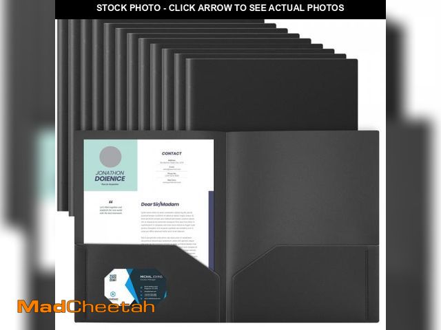 Lot 74-12307378 - Gueevin 24 Pcs Plastic Folders with Pockets, Back to School Two Pocket Folder Fit Letter Size, Heavy...