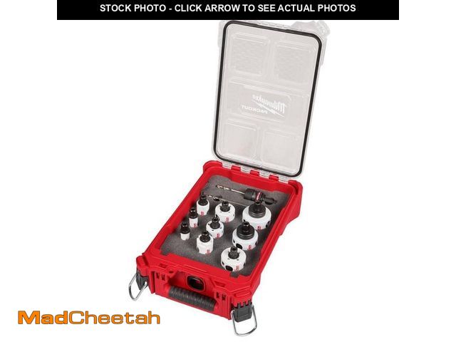Lot 74-14468272 - Milwaukee Hole Dozer Bi-Metal Hole Saw PACKOUT Kit (12-Piece) with QUIK-LOK Arbor System 49-22-4702 ...