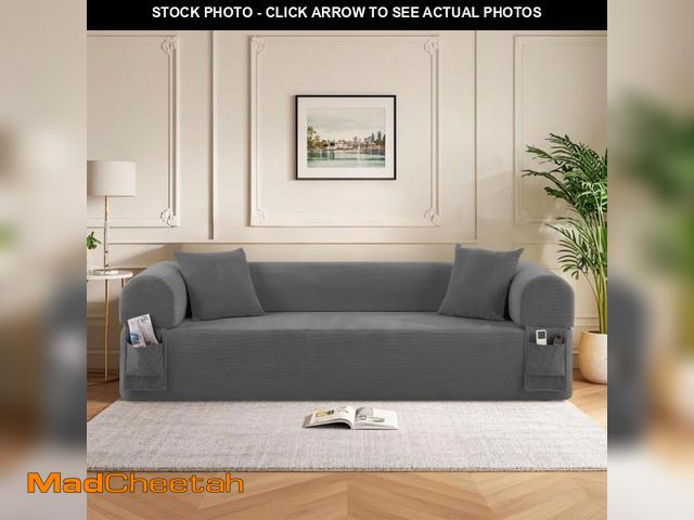 Lot 74-12487709 - Zyerch 83" Sofa in a Box, No Assembly 3-Seater Floor Sofa Couch with 2 Pillows &amp; Corduroy Fabric...