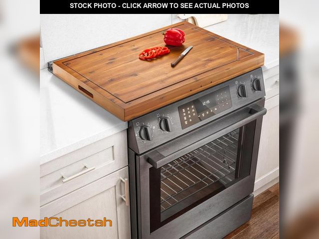 Lot 74-12398695 - TIDITA Acacia Stove Top Covers for Electric Stove 30"x22" (Outer) / 28.9"x20.8" (Inner) - Noodle Boa...