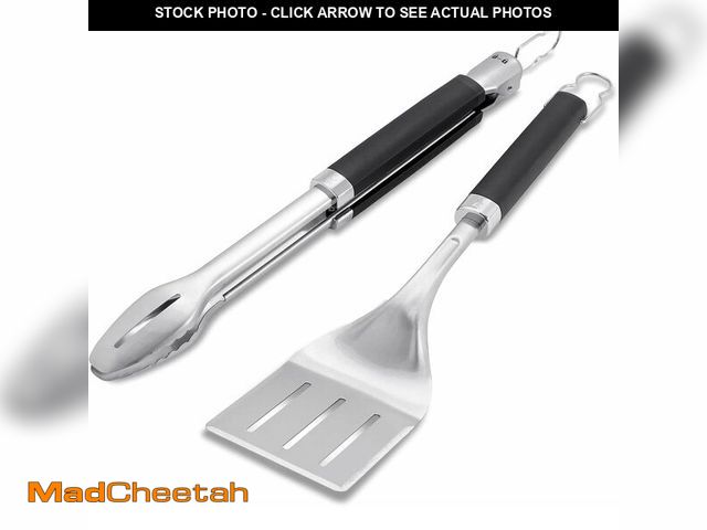 Lot 74-14305986 - Weber Precision Tongs &amp; Spatula Grilling Tool Set - Stainless Steel BBQ Tools with HandsÃÂ¢Ã¢â...