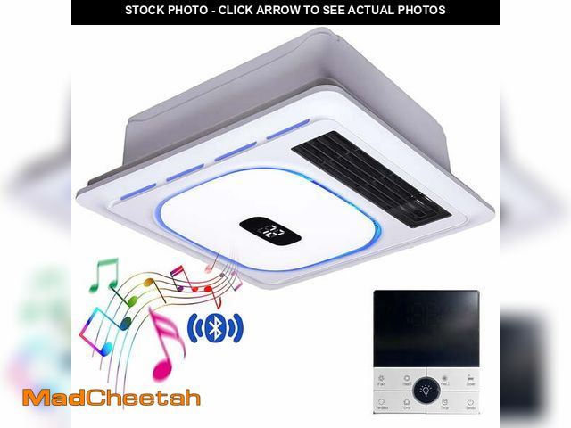 Lot 74-14585651 - KBOROVER 4-in-1 Bathroom Exhaust Fan with 1800W Heater, Bluetooth Speaker and RGB LED Light, 180 CFM...