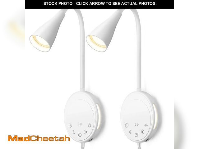 Lot 74-14431513 - SANKEDOU LED Wall Mount Reading Light, Bedside Reading Lights with Touch Control, 5 Dimmable, USB Ou...