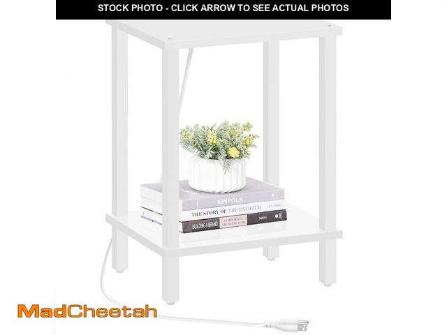 Lot 74-12052827 - TUTOTAK End Table with Charging Station, Small Side Table with Outlets, Nightstand Bedside Table, 2-...