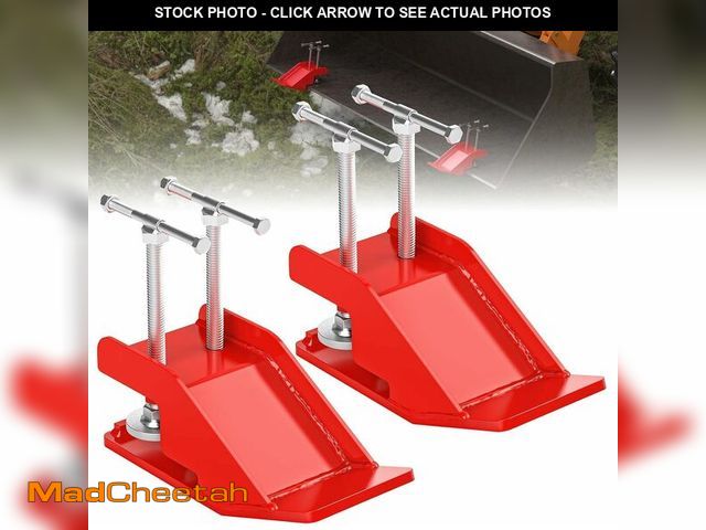 Lot 74-14366984 - 2025 New Upgraded Tractor Bucket Protector(Red),5Ã¢â¬Â Wide Skid Edge Protector, Twin-screw Ski Ed...