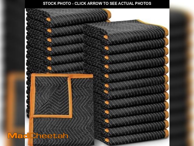 Lot 74-12142949 - Simpli-Magic Heavy Duty Padded Moving Blankets (24 Pack), Black/Orange - UNUSED