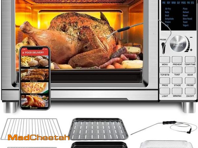Lot 74-12096374 - Nuwave Bravo Air Fryer Toaster Smart Oven, 12-in-1 Countertop Convection, 30-QT XL Capacity, 50 degr...