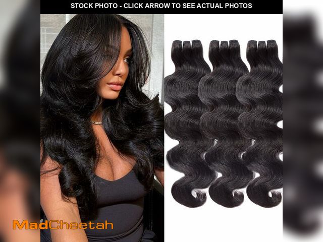 Lot 74-14274095 - WEQUEEN Body Wave Bundles Human Hair Bundles 16A Brazilian Virgin Hair, Silky and Soft, 20 22 24 In ...