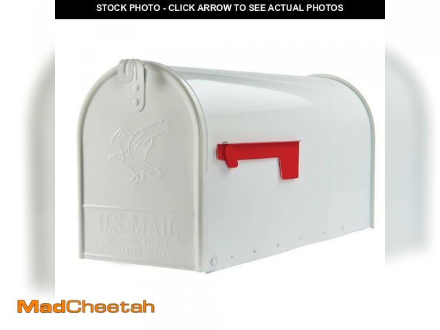 Lot 74-12491616 - Architectural Mailboxes Elite White, Large, Steel, Post Mount Mailbox - UNUSED