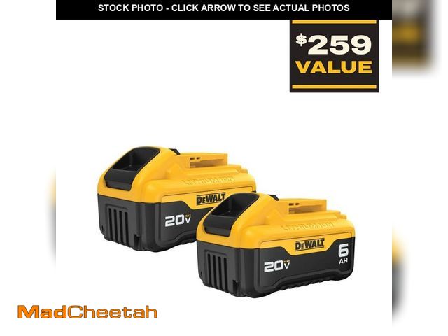 Lot 74-12547969 - DEWALT 20V MAX Lithium-Ion 6.0Ah Battery (2-Pack) - UNUSED