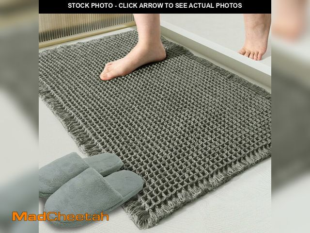 Lot 74-12719301 - ZALL Waffle Bath Mat,Super Absorbent Non Slip Bathroom Rug,Dark Green 18x30inch,Machine Washable Ult...