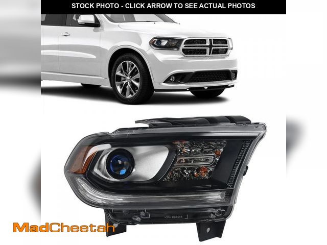 Lot 74-12419695 - FIONE Halogen Headlight Assembly Compatible With Dodge Durango 2014-2020 Replacement Black Housing H...