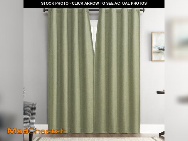 Lot 74-12526491 - Sun Zero Vance 2-Piece Magnetic Closure 100% Blackout Back Tab Curtain Panel Pair, 37"x84", Sage Gre...