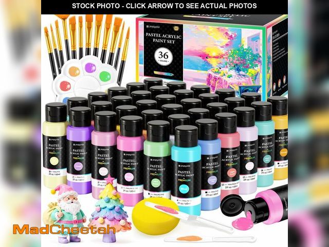 Lot 74-12697617 - 52 PCS Pastel Acrylic Paint Set with 12 Brushes, 2 Knives &amp; Palette, 36 Colors (2oz/60ml) Art Cr...