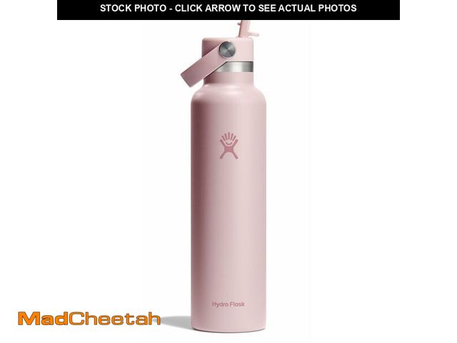 Lot 74-12713056 - Hydro Flask Water Bottle - Insulated Stainless Steel - Straw Lid, Non Spill, Leakproof 24 Oz Trilliu...