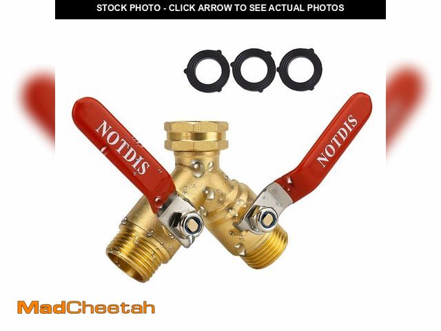 Lot 74-14060439 - Hose Splitter 2 Way Heavy Duty Brass Garden Hose Splitter with 304 Stainless Steel Long Handle Outdo...