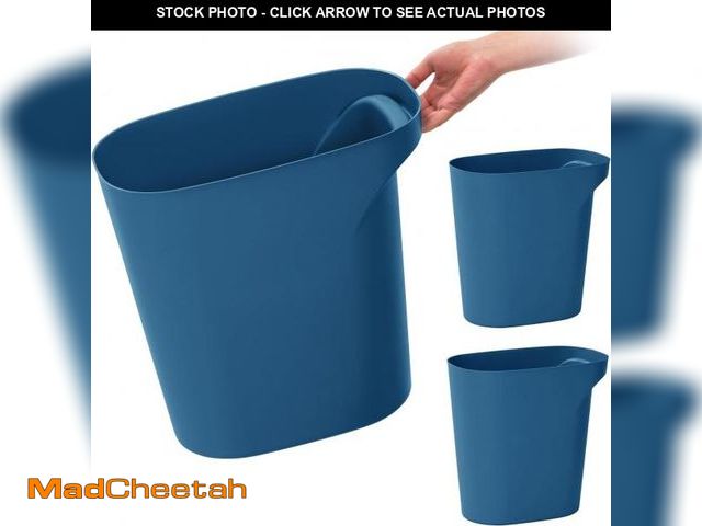 Lot 74-12096256 - IRIS USA Small Trash Can Wastebasket with Handle, 6 Gallon / 24 Quart, 3-Pack, for Bathroom, Office,...