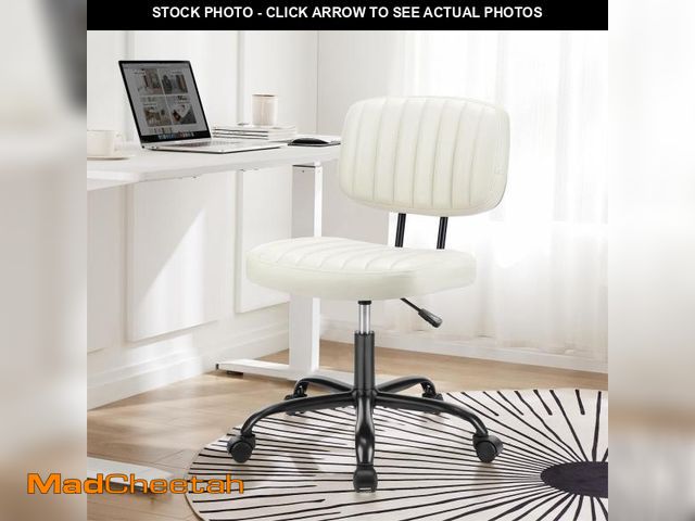 Lot 74-12493261 - DUMOS Armless Home Office Chair Ergonomic Desk with Comfy Low Back Lumbar Support, Height Adjustable...