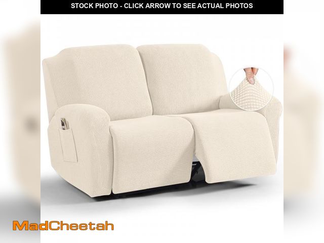 Lot 74-12443039 - TAOCOCO Recliner Loveseat Slipcover, 6 Pieces Dual Recliner Sofa Covers for 2 Seat Dual Reclining Lo...