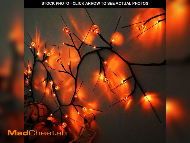 Lot 74-12976309 - PALONMY Halloween Decor Lights 6.5 Ft 54 LED Willow Vine Twig with Timer Battery Operated Garland Li...