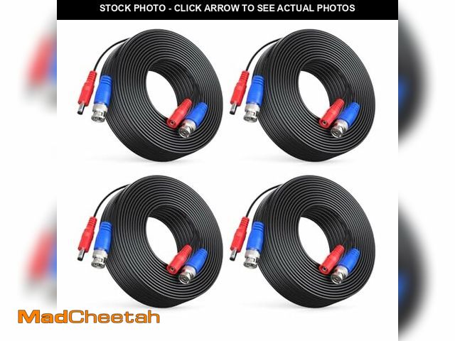 Lot 74-12698135 - ANNKE 4 Pack 30M/100ft All-in-One Video Power Cables, BNC Extension Surveillance Camera Cables for C...
