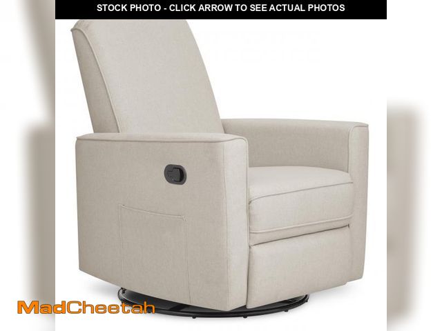 Lot 74-12243394 - Evolur Raleigh Glider in Light Sand, Upholstered Plush Seating 360ÃÂ° Swivel Glider Rocking Chair, ...
