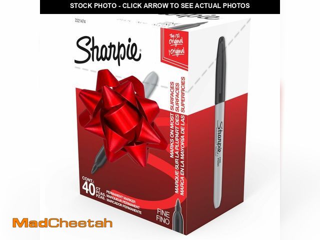 Lot 74-12716995 - Sharpie Permanent Markers, Fine Point, Black, 40 Count - UNUSED
