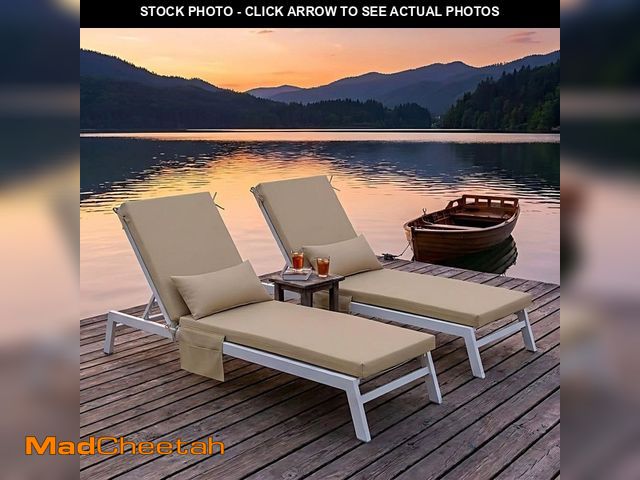 Lot 74-14242283 - CLOUDFLY 2 Pieces Patio Chaise Lounge Cushions with Pockets 80 in. x 23 in. x 2.8 in. Outdoor Pool L...