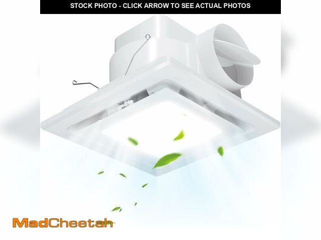 Lot 74-12841184 - FEITON Bathroom Exhaust Fan with Light, Ceiling Mount, 110 CFM 1.0 Sones 4 Inch Duct, Quiet Square B...