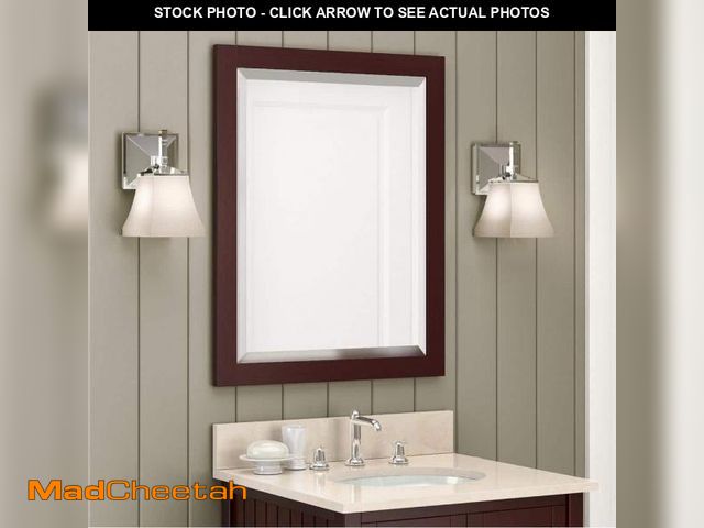 Lot 74-12364922 - Alaterre Furniture 24 in. W x 30 in. H Framed Rectangular Beveled Edge Bathroom Vanity Mirror in Esp...