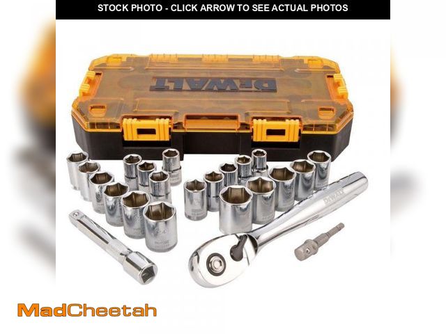 Lot 74-12463520 - DEWALT 1/2 in. Drive Combination Socket Set with Case (23-Piece) - UNUSED