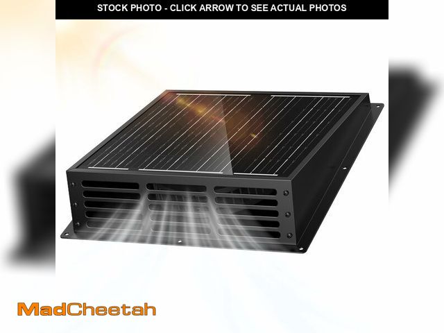 Lot 74-14332503 - Chtoocy 25W Solar Fan for Chicken Coop, 430CFM Solar Exhaust Fan with IP67 Waterproof Solar Panel-No...