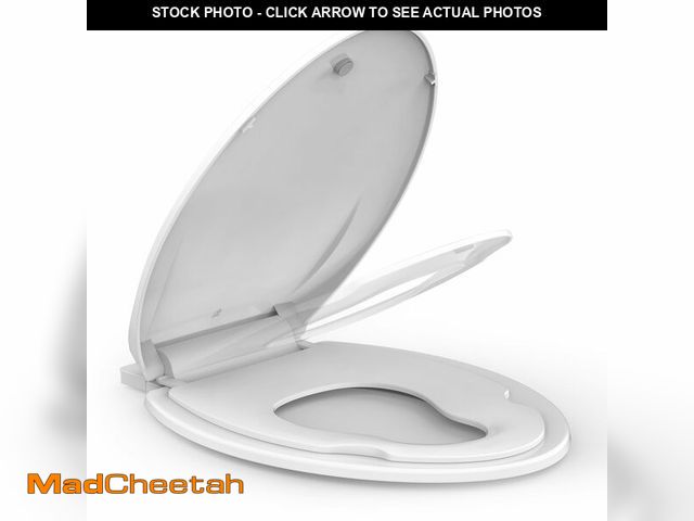 Lot 74-13564251 - Potty Training Seat Built-In Toilet Seat, Elongated Toilet Seat 19 Inch with Baby Seat, 2 In 1 Soft ...