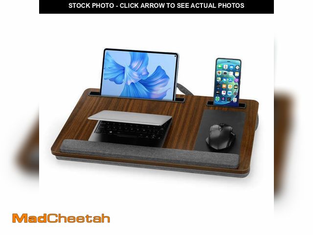 Lot 74-12670325 - Coliware Lap Desk, 21.6 inch Laptop Desk with Dual Cushion Device Ledge Mouse Pad Phone Tablet Holde...