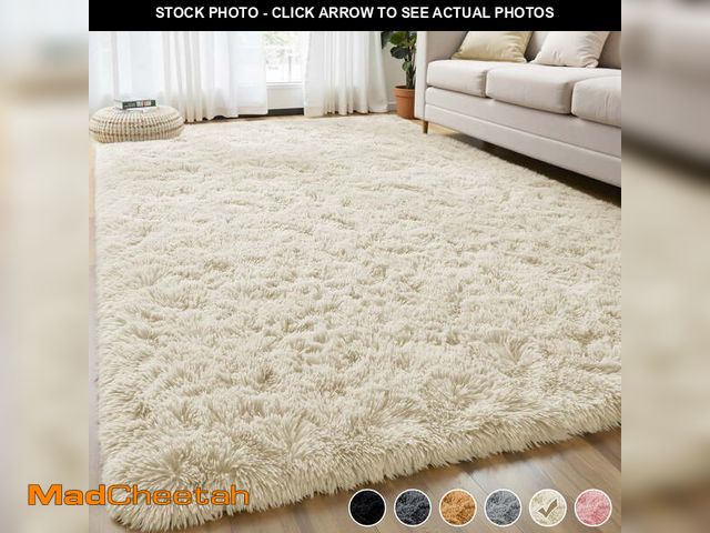 Lot 74-12678222 - Nefoso Shag Area Rug, 8ft x 10ft Soft Fluffy Area Rugs for Living Room Bedroom Decor Carpet, Light Y...